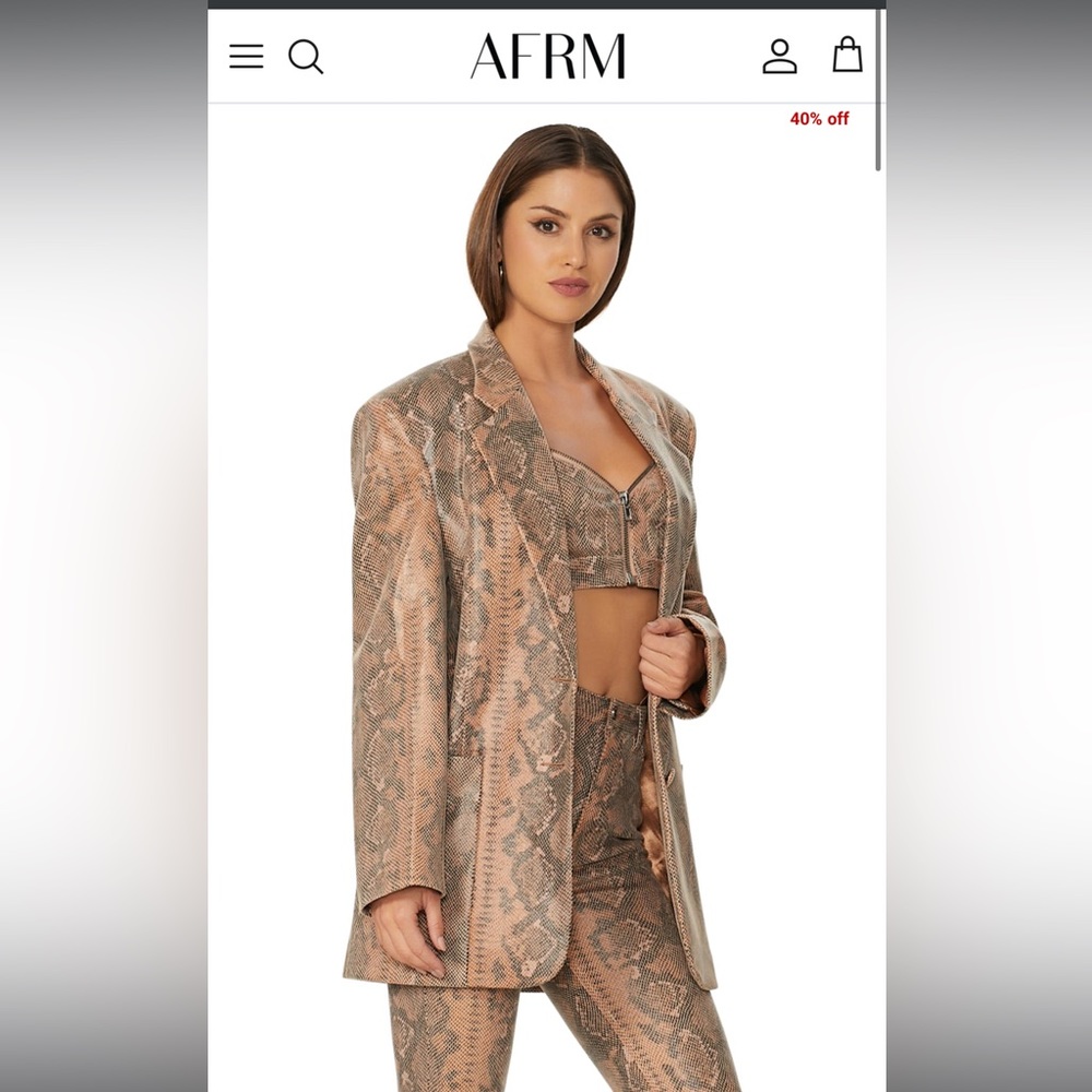 AFRM Snake Print Blazer